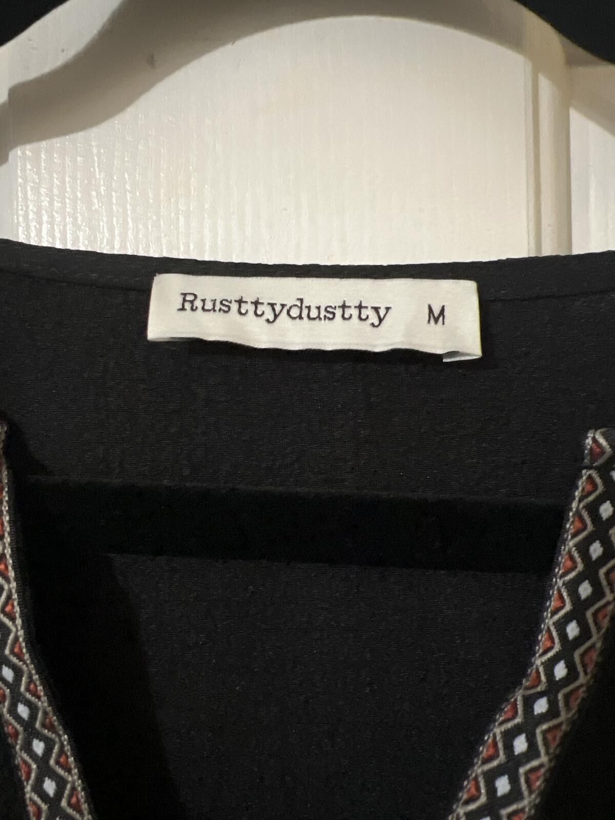 Other Rusty Dusty Black Bohemian Style Dress Embroidered Trim M Size M / US 6-8 / IT 42-44 - 4 Thumbnail