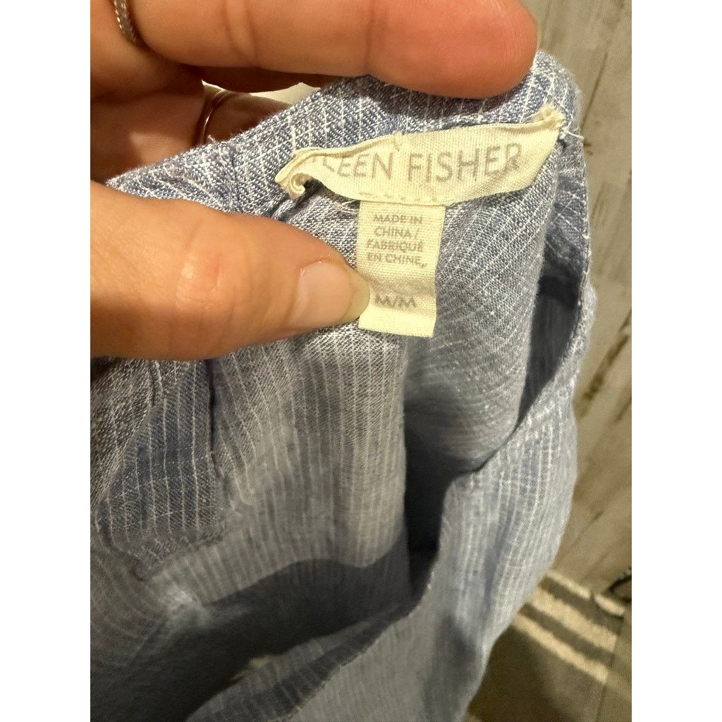 Eileen Fisher Eileen Fisher Tunic Blouse Womens Medium Blue White Size M / US 6-8 / IT 42-44 - 3 Thumbnail