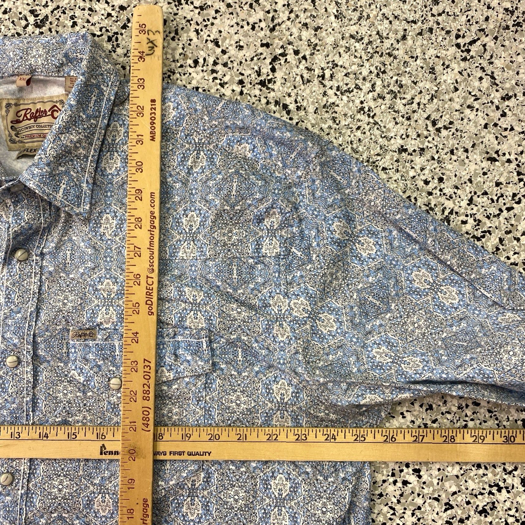 Vintage Rafter C Shirt Western Pearl Snap Long Sleeve Mens XXL blue paisley Size US XXL / EU 58 / 5 - 3 Thumbnail