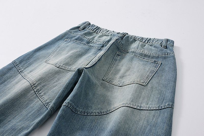 Jean American street men's retro patchwork casual curved jeans Size US 32 / EU 48 - 5 Thumbnail