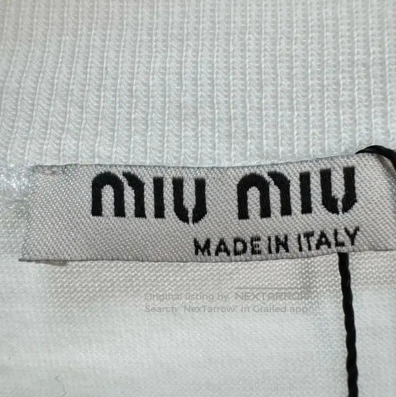 Miu Miu Miu Miu Summer White Cropped Long Sleeve T-shirt . Size S / US 4 / IT 40 - 5 Thumbnail
