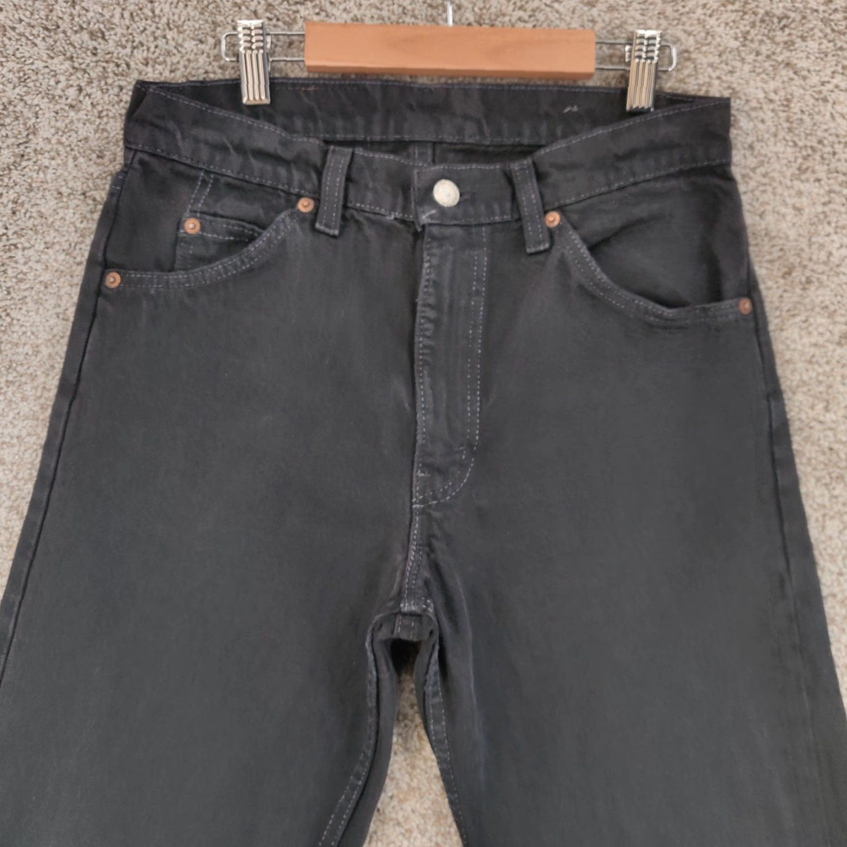 Levi's VINTAGE Levi's 501 Jeans Mens 29x29 Black Denim Button Fly USA 70s Size US 29 - 2 Thumbnail