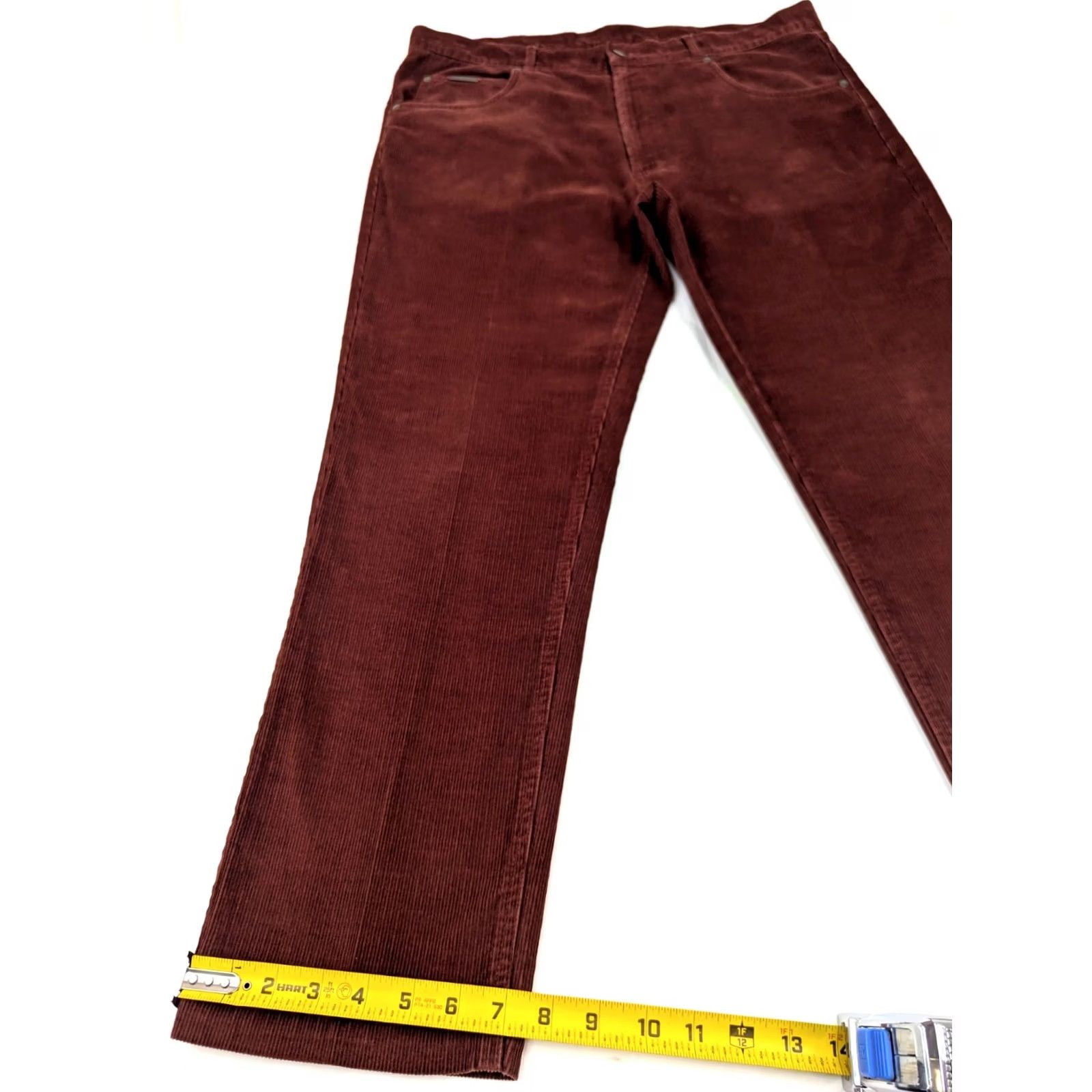 Vintage Peter Christian Corduroy Straight Pant Men 36x28 Brown Corduroy Casual 5-Pocket Regular Rise Zipper Button Vintage: No Mens Pants Size US 36 / EU 52 - 2 Thumbnail