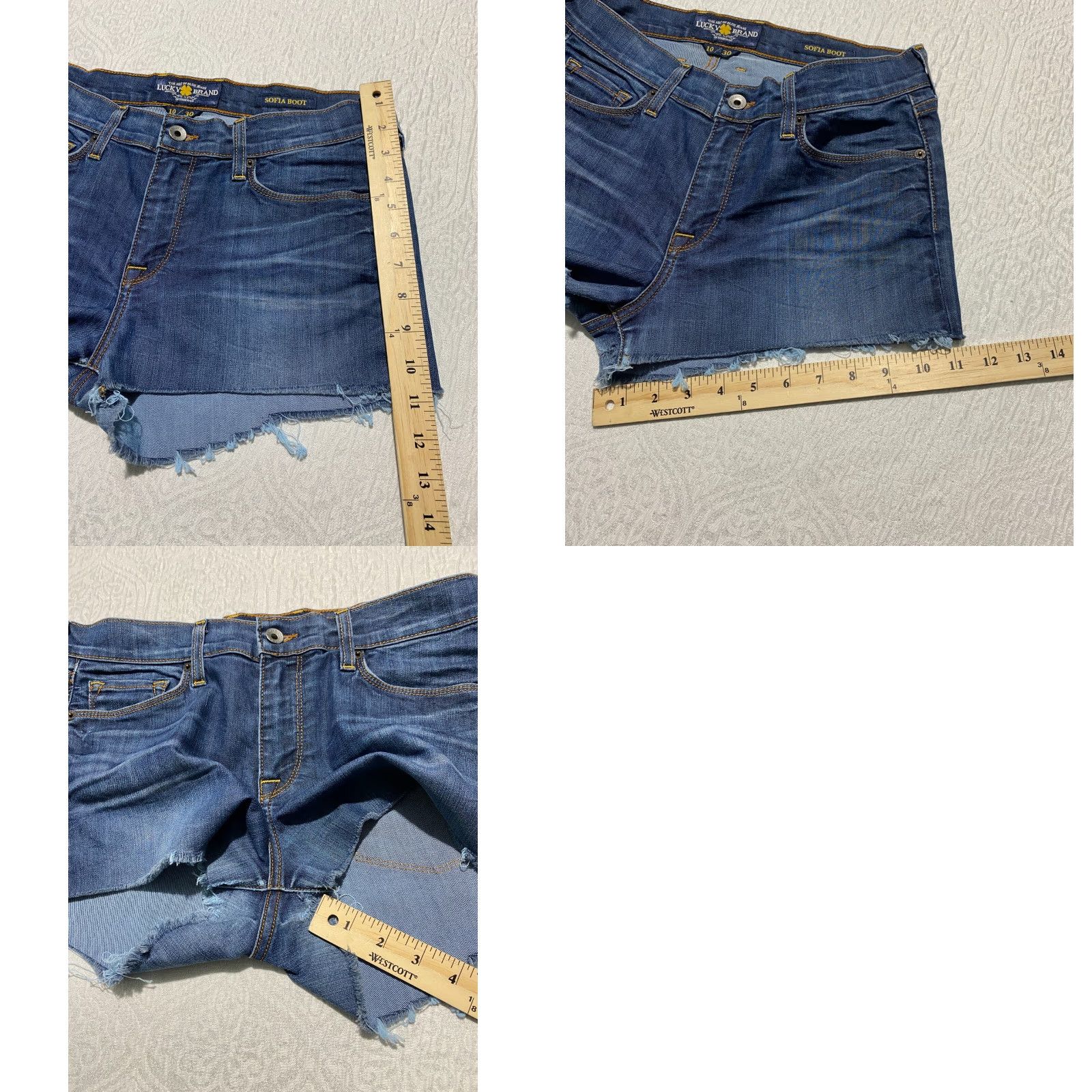 Lucky Brand Lucky Brand Womens Jean Shorts Size 10 Blue Denim Cutoff Shorty 5-Pocket Design Made in USA Shorts Womens Size 10 Blue Denim Cut-Off Shorty Size 32" / US 10 / IT 46 - 8 Thumbnail