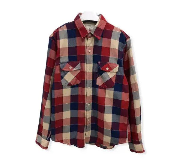 Japanese Brand Japanese Brand Back Number Plaid Tartan Flannel Shirt 👕 Size US L / EU 52-54 / 3 - 1 Thumbnail
