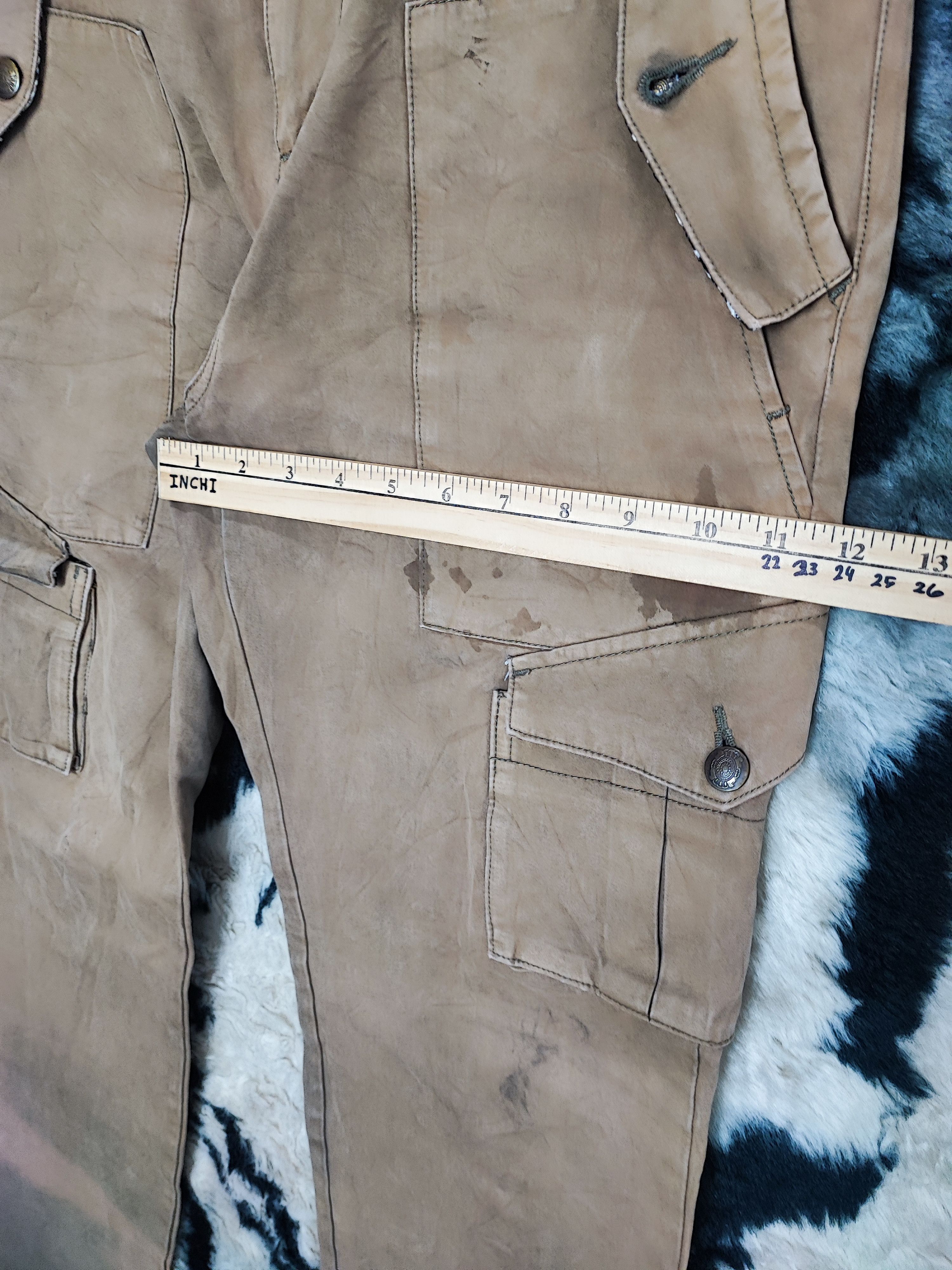 Le Grande Bleu (L.G.B.) PPFM Bondage Distressed Brown Cargo Pants Size US 32 / EU 48 - 22 Thumbnail