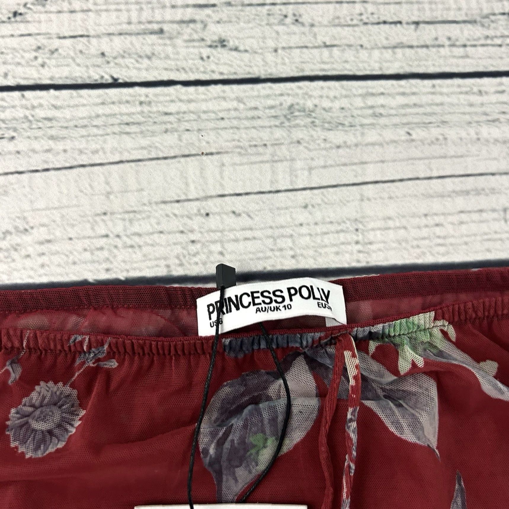 PRINCESS POLLY Princess Polly Skirt Maxi Red Floral Women 6 Low Impact Buchan Long new Size 28" / US 6 / IT 42 - 3 Thumbnail