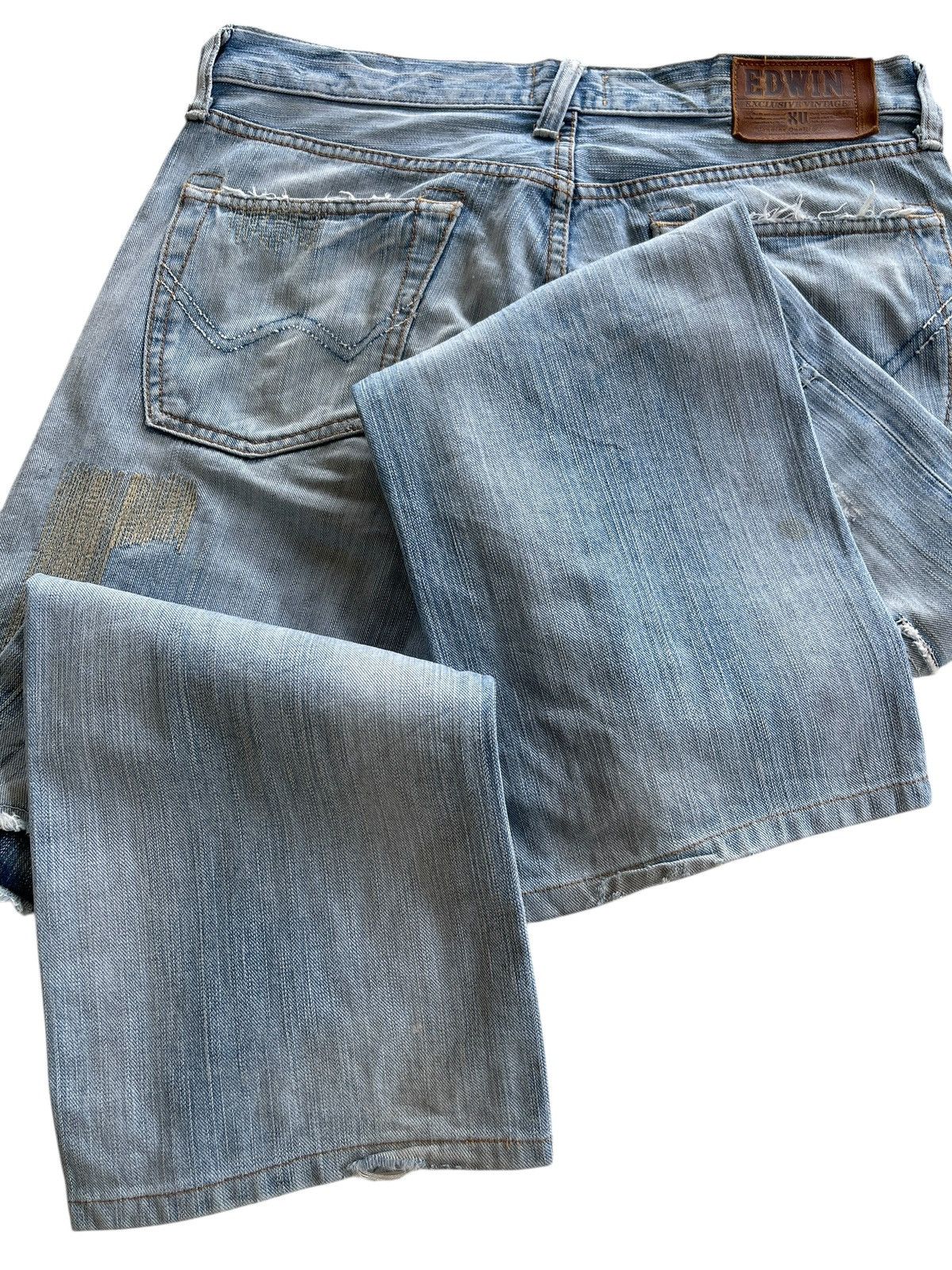 Vintage Vintage Edwin EV Distressed Patchwork Denim Size US 33 - 11 Thumbnail