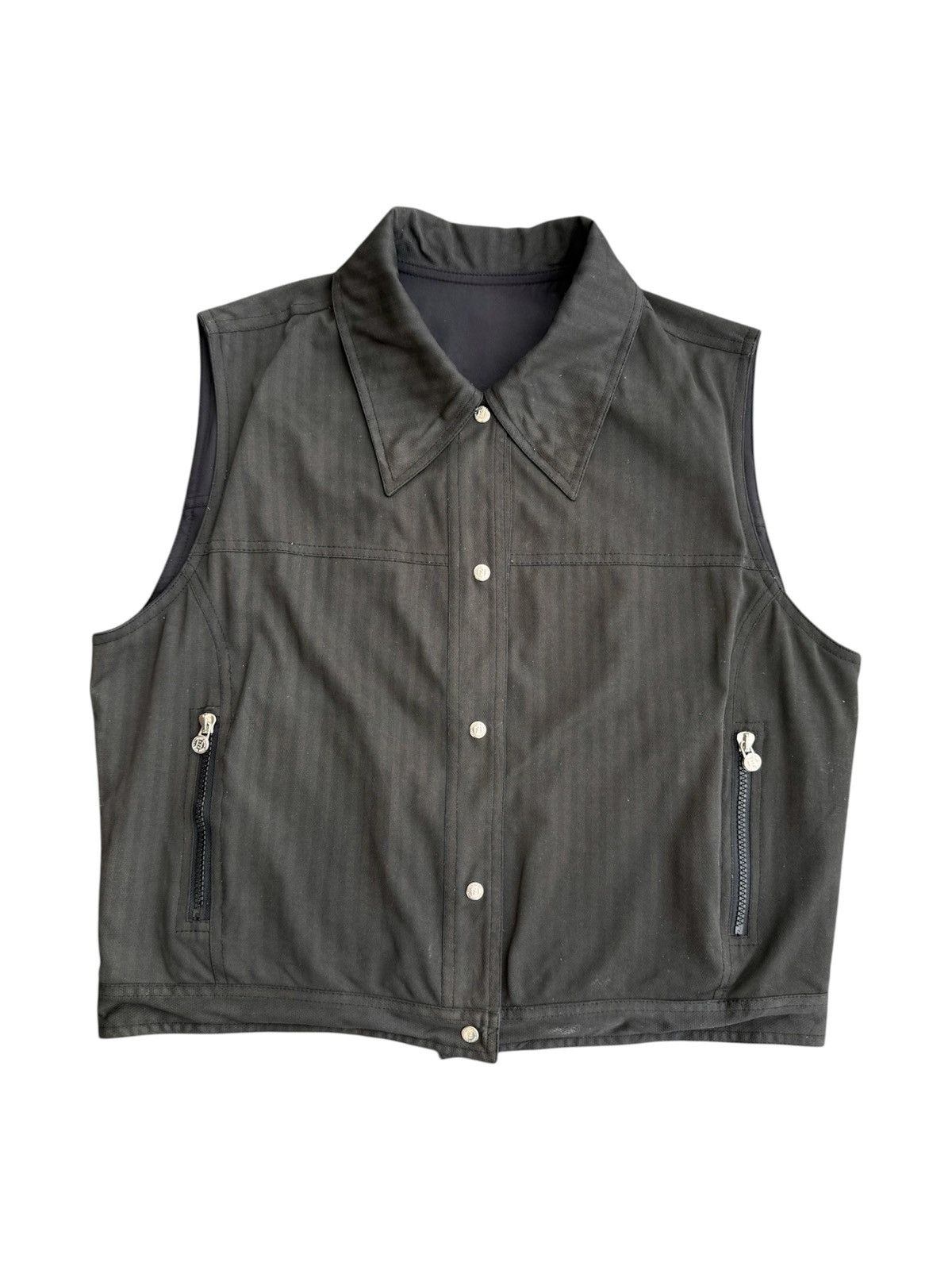 Fendi Vintage 90’s FENDI Reversible Brown/Black Vest Size 40R - 1 Thumbnail