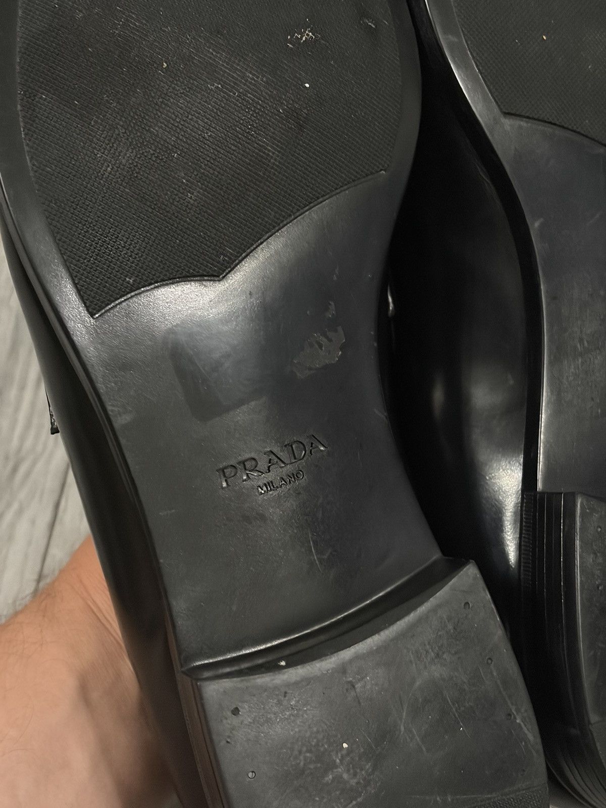 Prada Prada Black Leather Penny Loafers Size US 10.5 / EU 43-44 - 10 Thumbnail