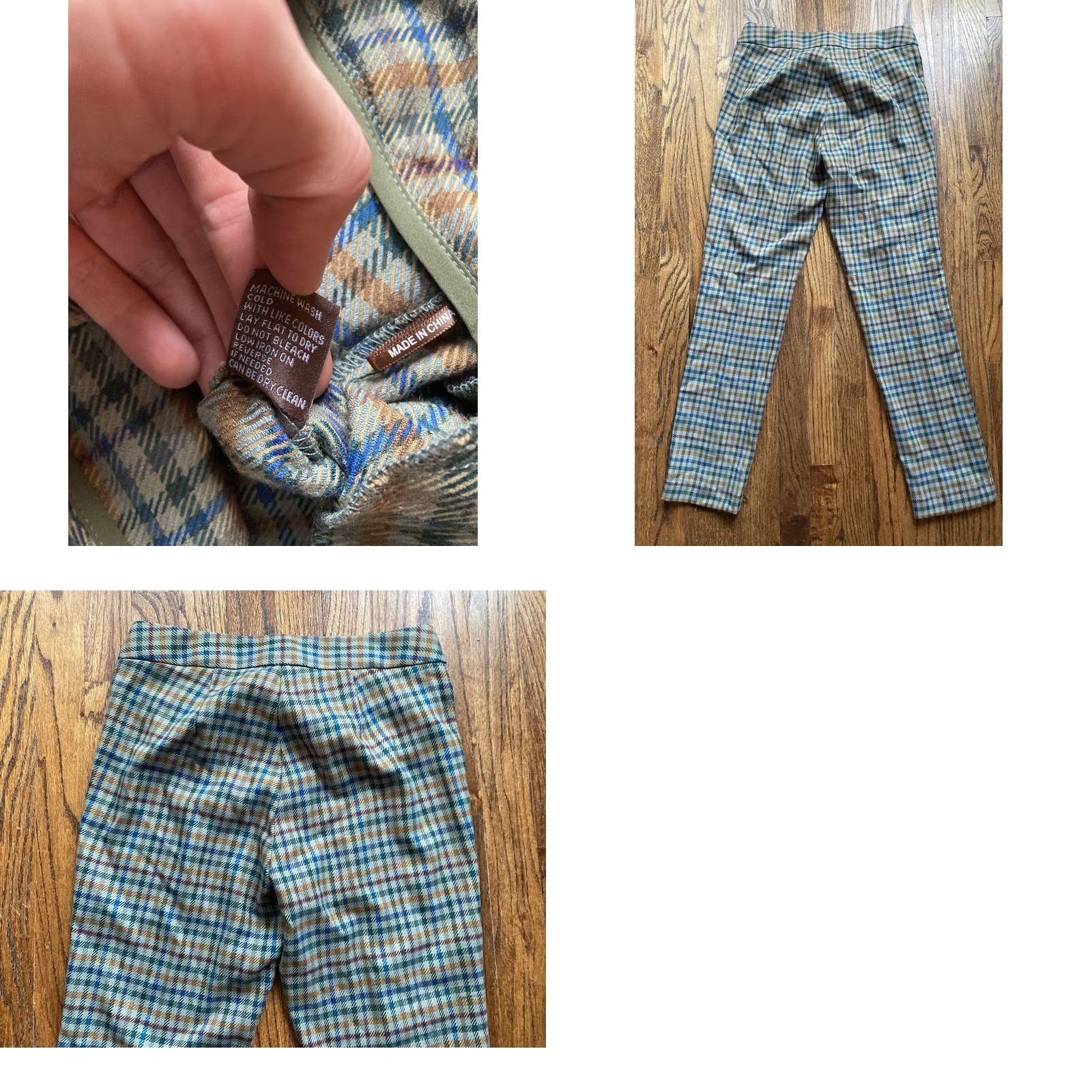 J.McLaughlin J McLaughlin Pants Womens Size 4 Green Houndstooth Plaid Stretch Office Size 27" / US 4 / IT 40 - 8 Thumbnail