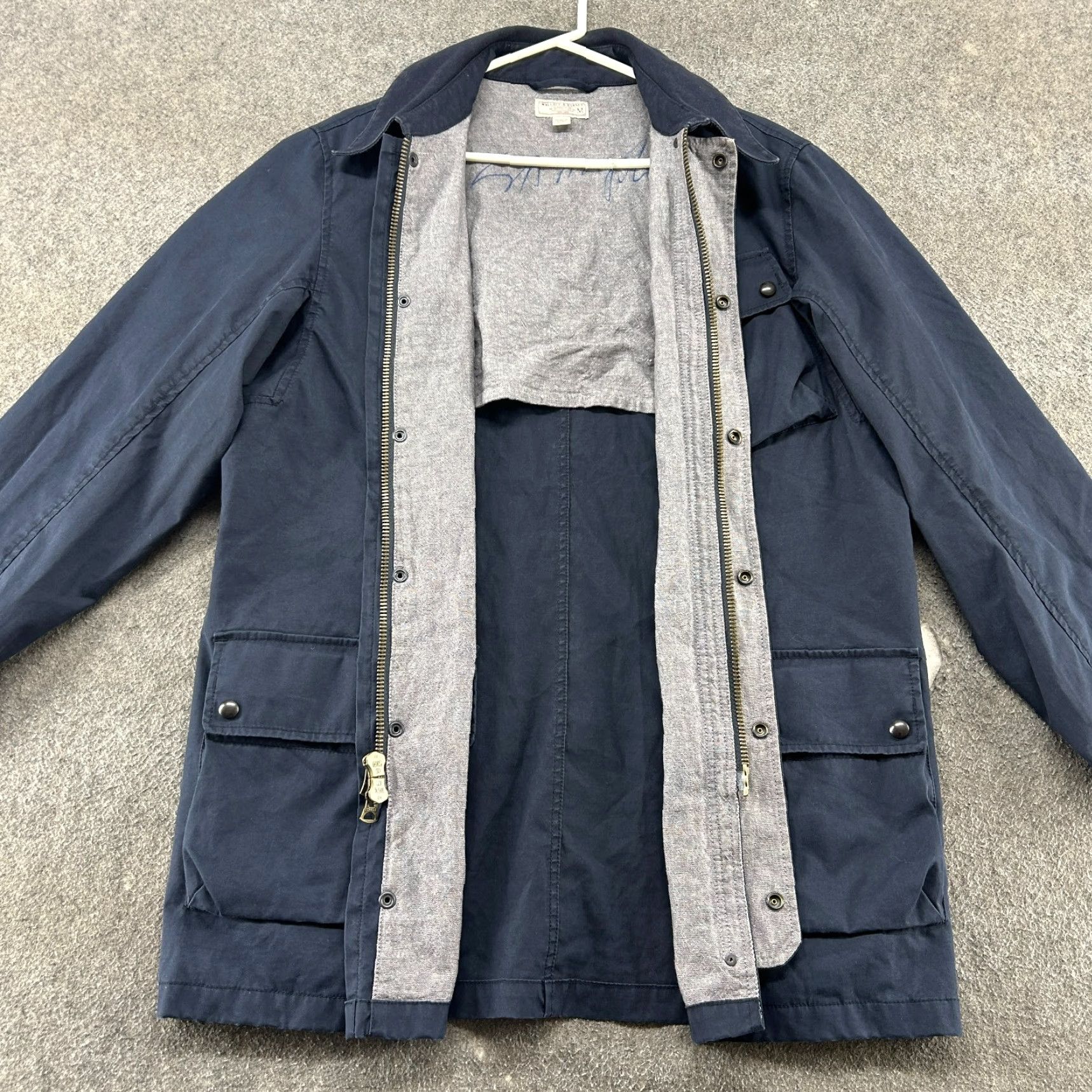 Wallace & Barnes Wallace & Barnes Jacket Men M Blue Navy Chore Barn Coat Field Military Cotton RARE 90s Parka Full Zip Lined Workwear Casual Vintage No Size US M / EU 48-50 / 2 - 2 Thumbnail