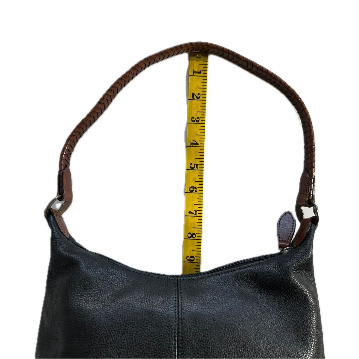 Fossil Vintage Fossil Black Leather Accents Brailed Strap Hobo Bag Size ONE SIZE - 20 Thumbnail