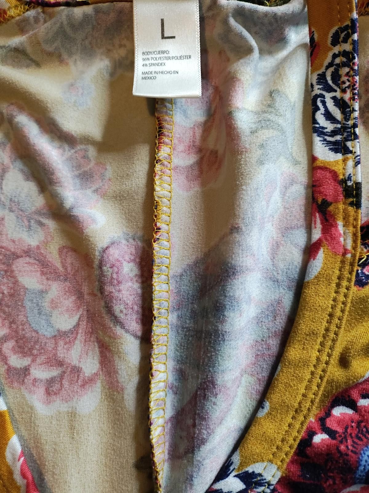 Other Just Be Size Large Yellow Floral Print Blouse Size L / US 10 / IT 46 - 8 Thumbnail