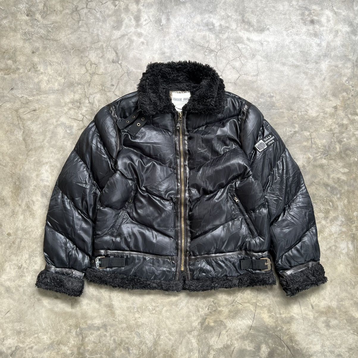 BUFFALO BOBS 2000s Maggie May Buffalo Bobs Style Down Fur Zip Jacket Size US L / EU 52-54 / 3 - 1 Thumbnail