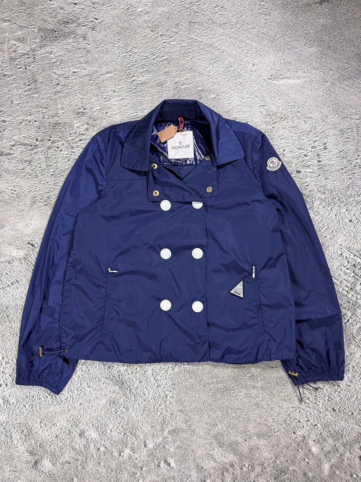 Moncler Moncler coat navy bomber jacket nylon Size L / US 10 / IT 46 - 1 Thumbnail