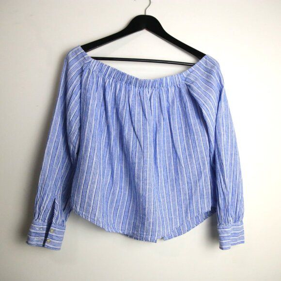 Free People Free People Hello There Beautiful Blue White Stripe Top Size XS / US 0-2 / IT 36-38 - 3 Thumbnail