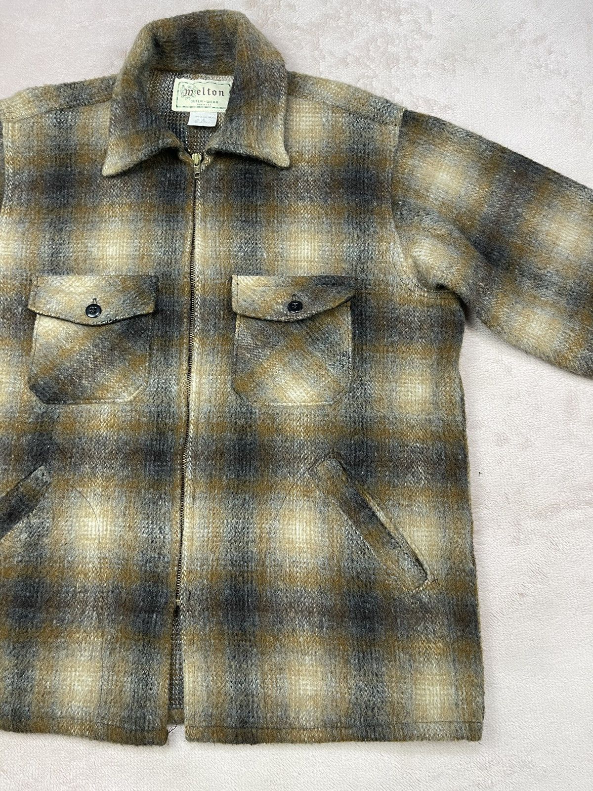 Vintage Vtg 80s Melton Shadow Plaid Flannel Tartan Jacket Size US M / EU 48-50 / 2 - 3 Thumbnail