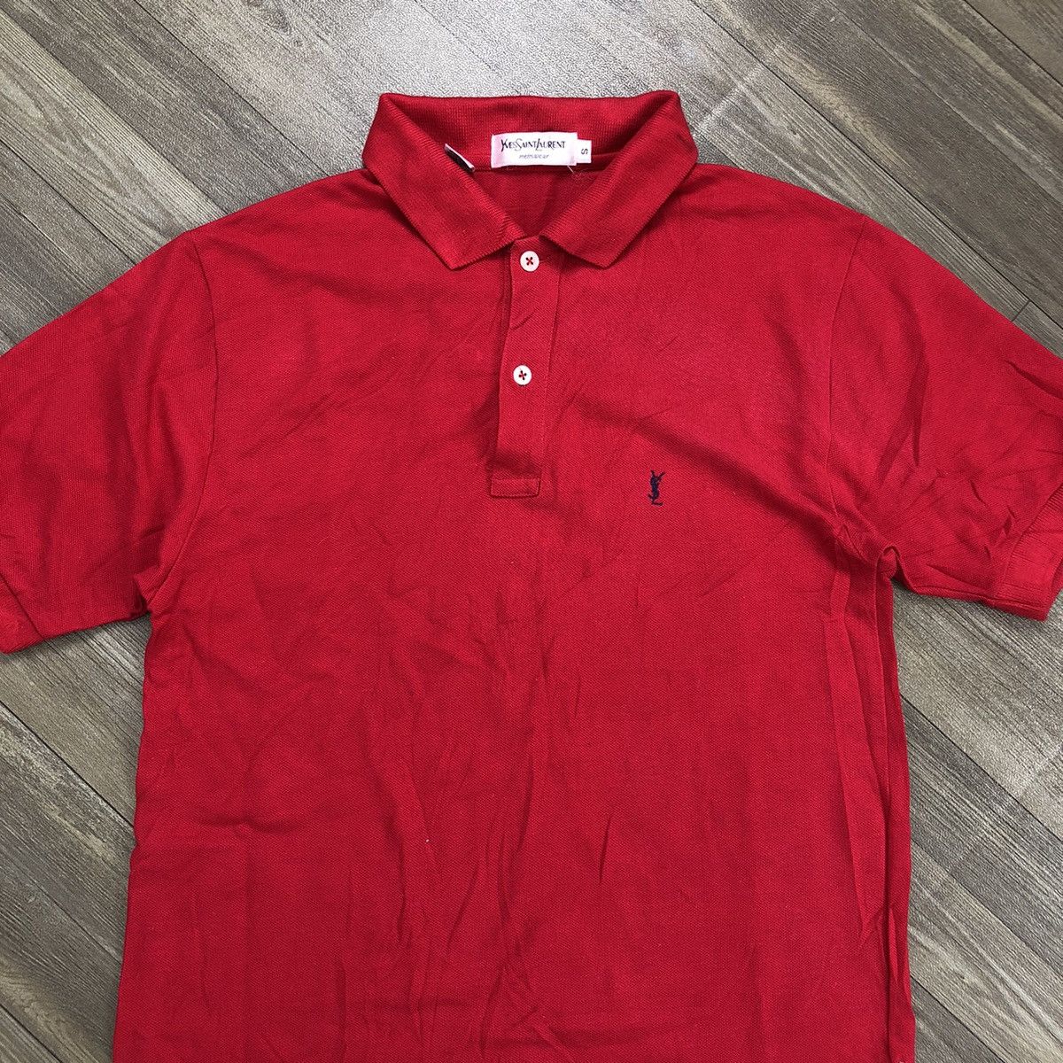 Vintage × Yves Saint Laurent Vintage Yves Saint Laurent Pour Homme YSL Red Polo Shirt Size US S / EU 44-46 / 1 - 2 Thumbnail