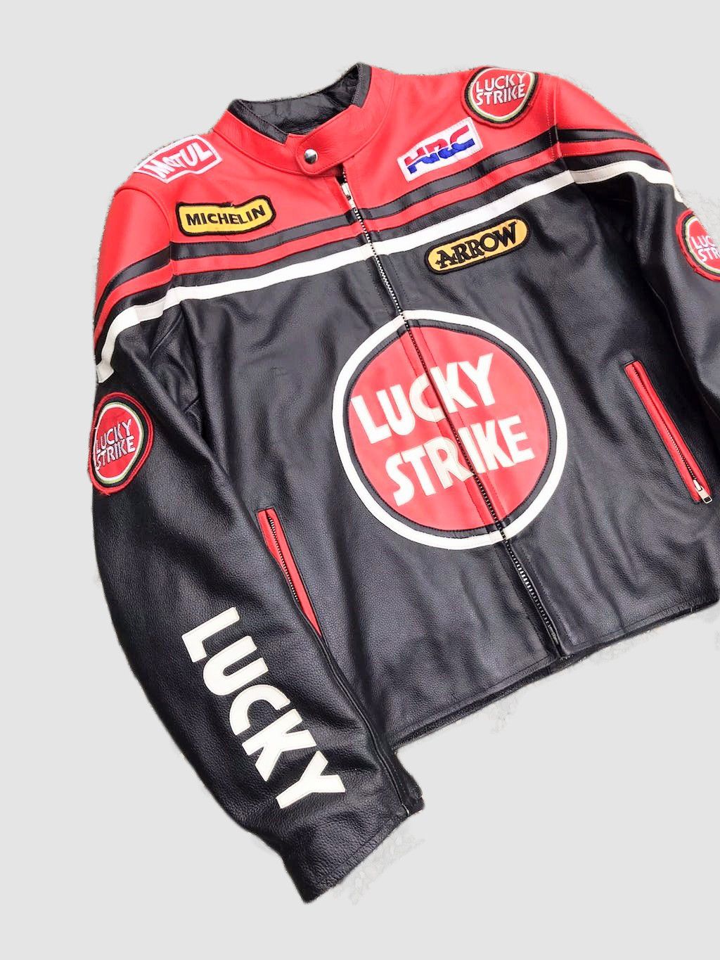 Vintage 🔥 LUCKY STRIKE RARE 90’s Biker Leather Jacket Vintage Size M / US 6-8 / IT 42-44 - 3 Thumbnail