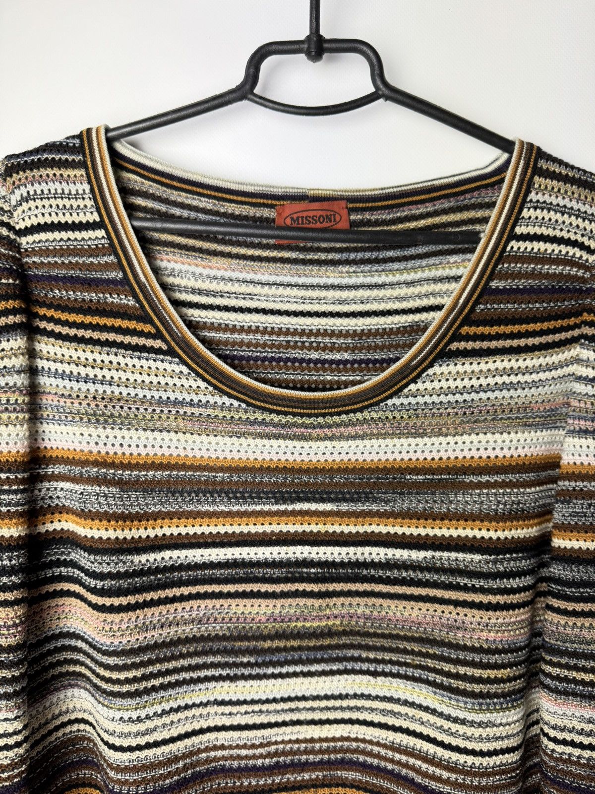 Missoni × Vintage Missoni V-Neck Striped Wool Sweater size 46 Size L / US 10 / IT 46 - 3 Thumbnail