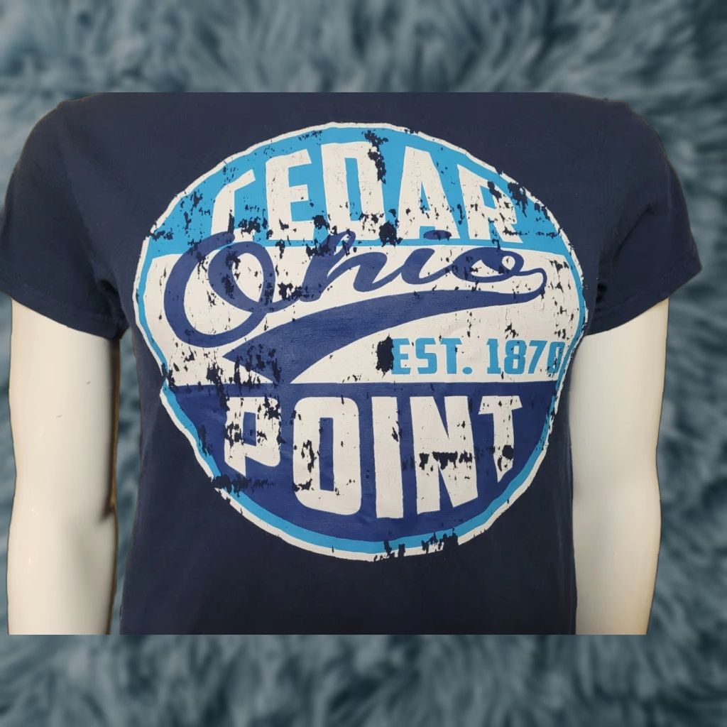 Gildan VINTAGE Cedar Point Amusement Park T Shirt Small Blue Gildan 100% Cotton Men XS? Size US S / EU 44-46 / 1 - 1 Thumbnail