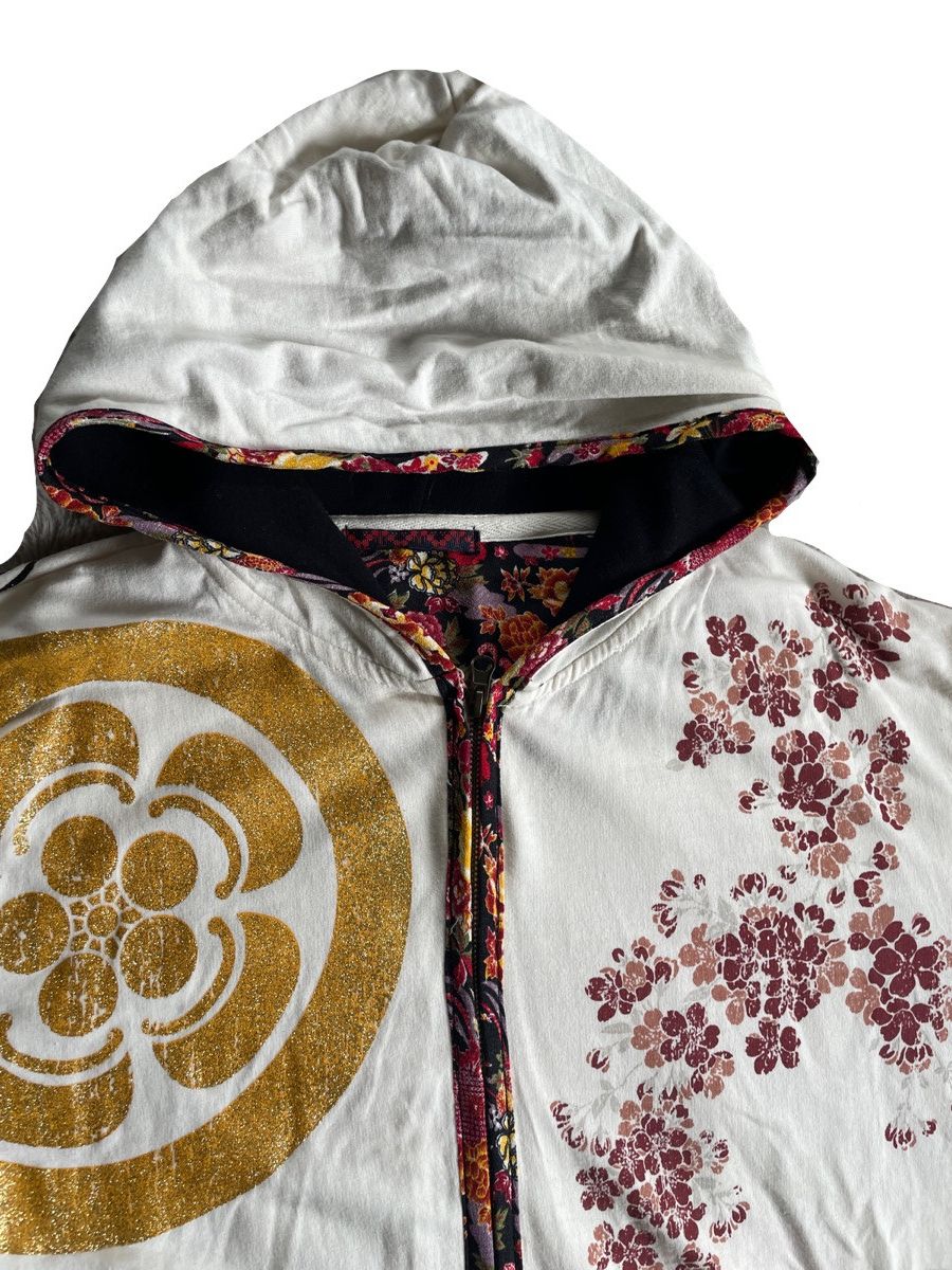 Japanese Brand 2000s Japanese Sukajan Sakura Dragon Short Sleeve Hoodie Size US L / EU 52-54 / 3 - 5 Thumbnail
