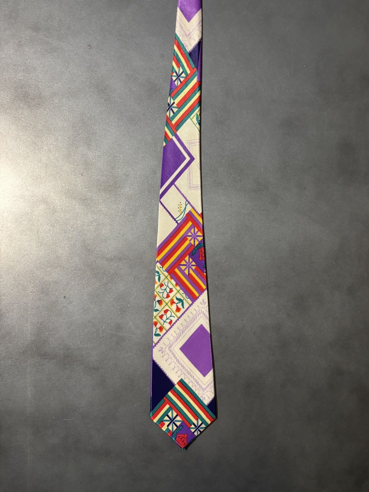 Vintage Ugly Vintage Tie Memphis Milano Pattern Necktie Silk 80s 70s Size ONE SIZE - 2 Thumbnail