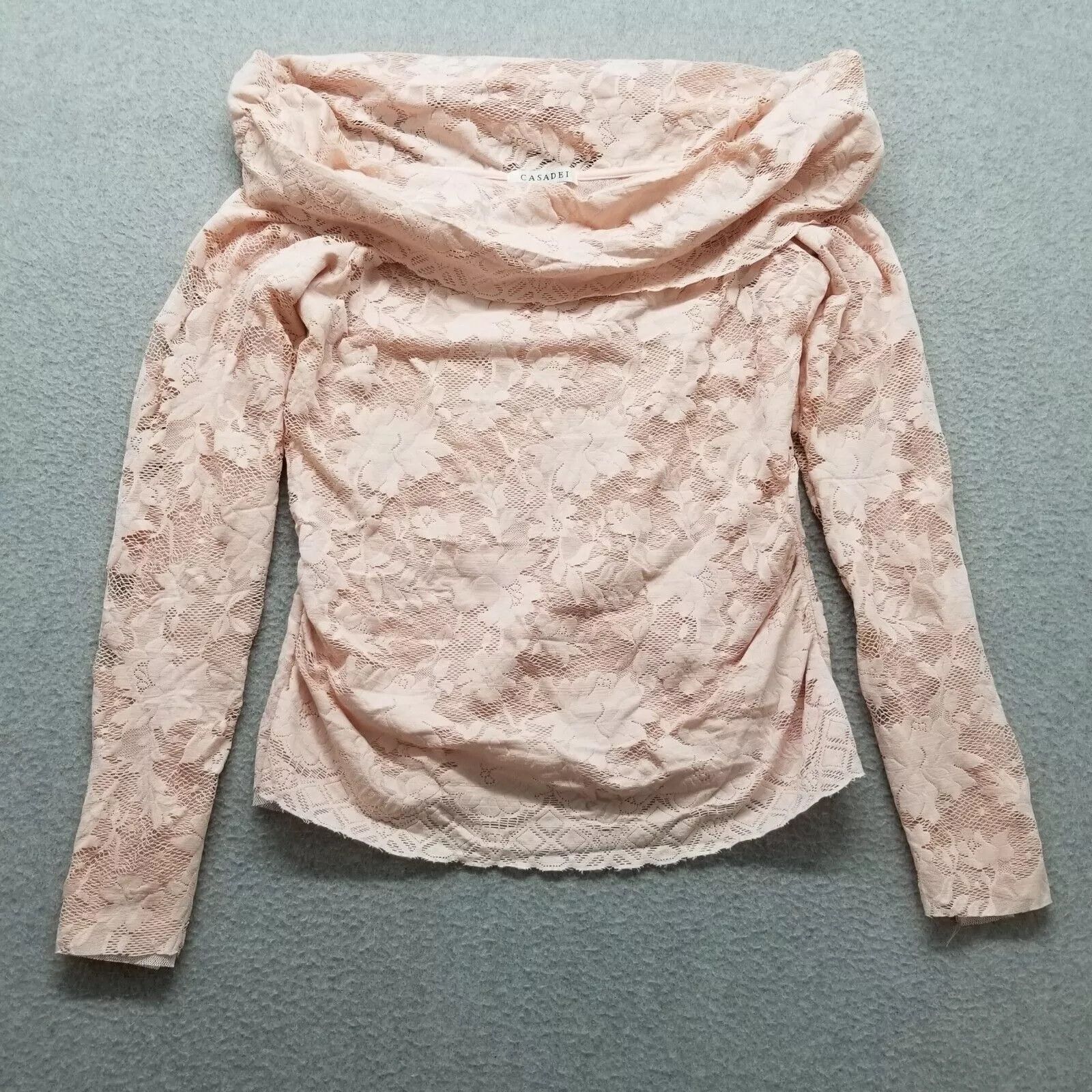 Casadei Casadei Blouse Womens Medium Pink Lace Floral Size M / US 6-8 / IT 42-44 - 1 Thumbnail
