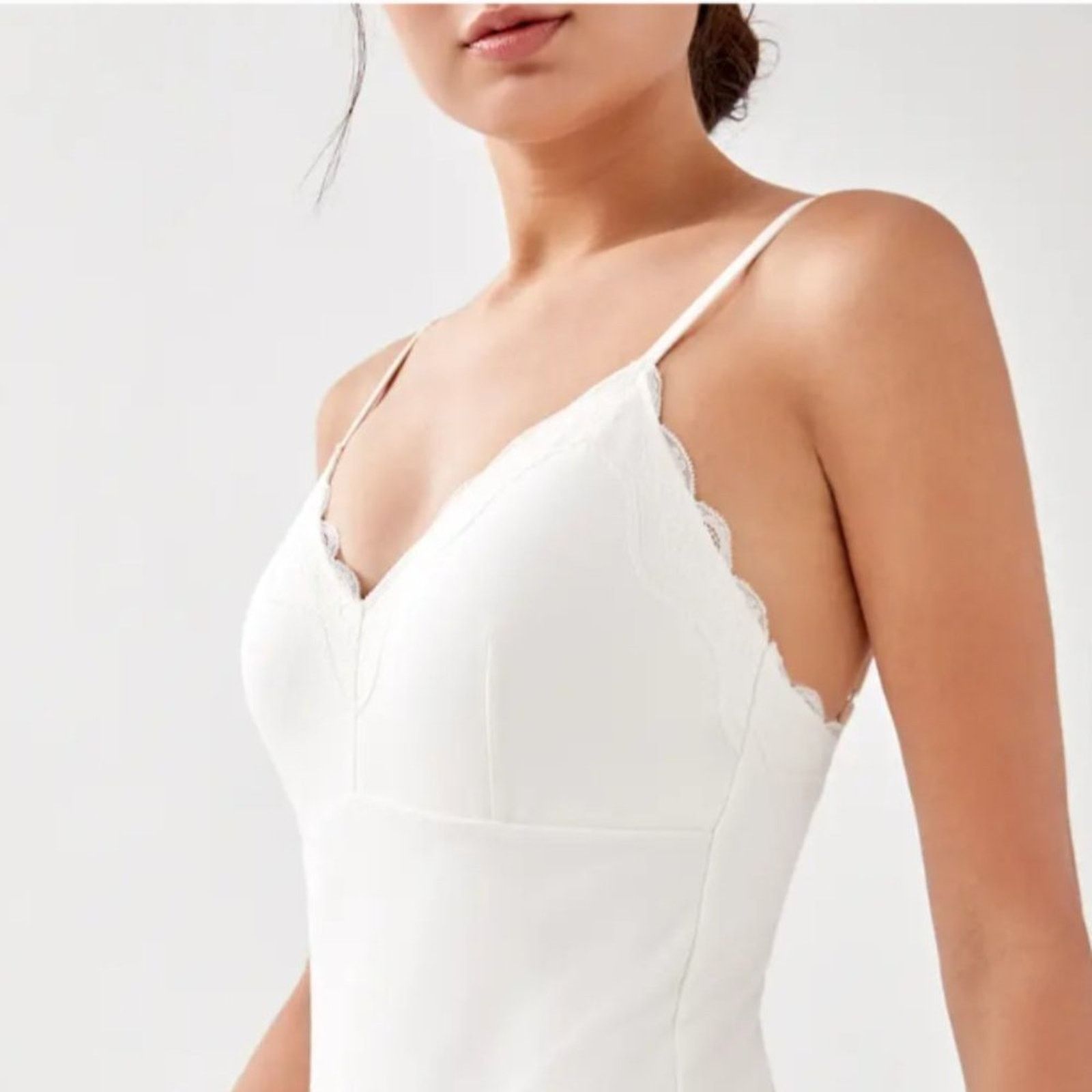 Other Love Bonito White Amalthea Padded Lace Trim Bodysuit Size M / US 6-8 / IT 42-44 - 5 Thumbnail