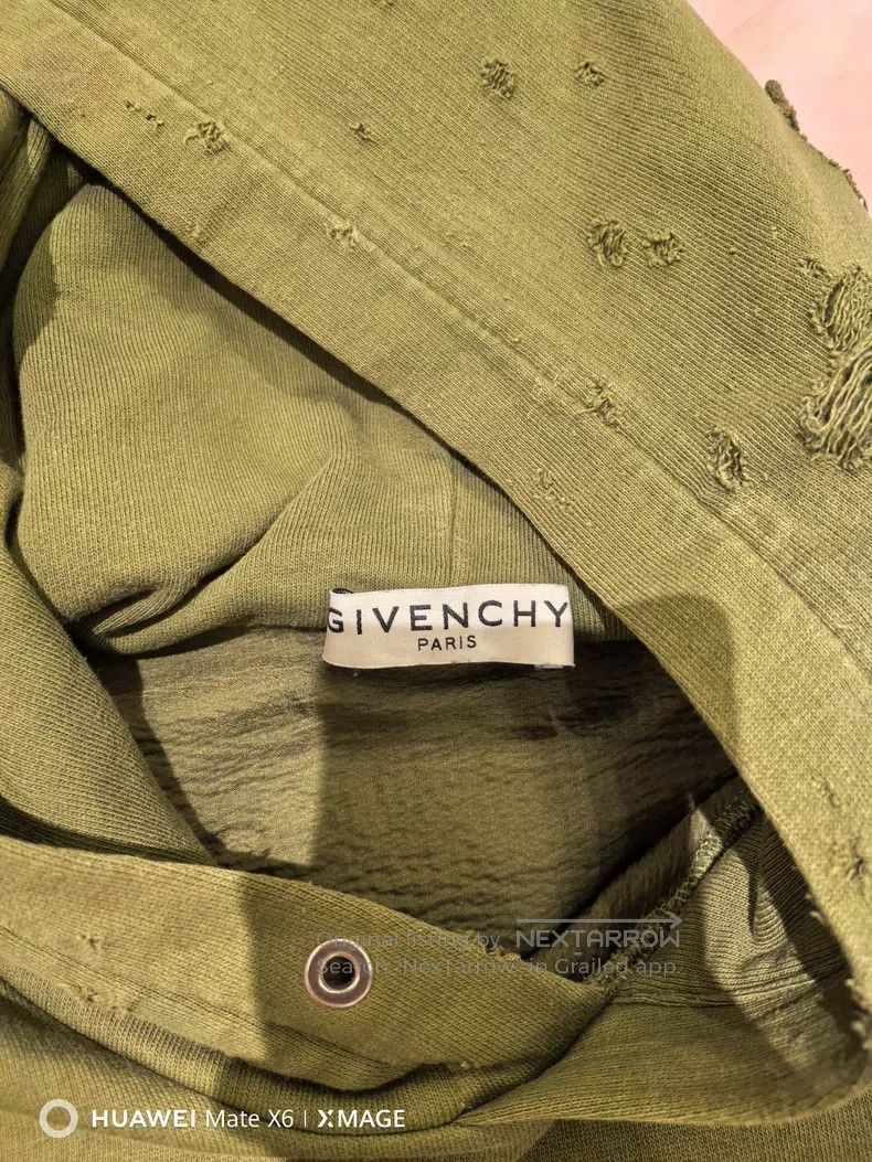 Givenchy Givenchy Military green distressed hooded sweatshirt Size US L / EU 52-54 / 3 - 3 Thumbnail