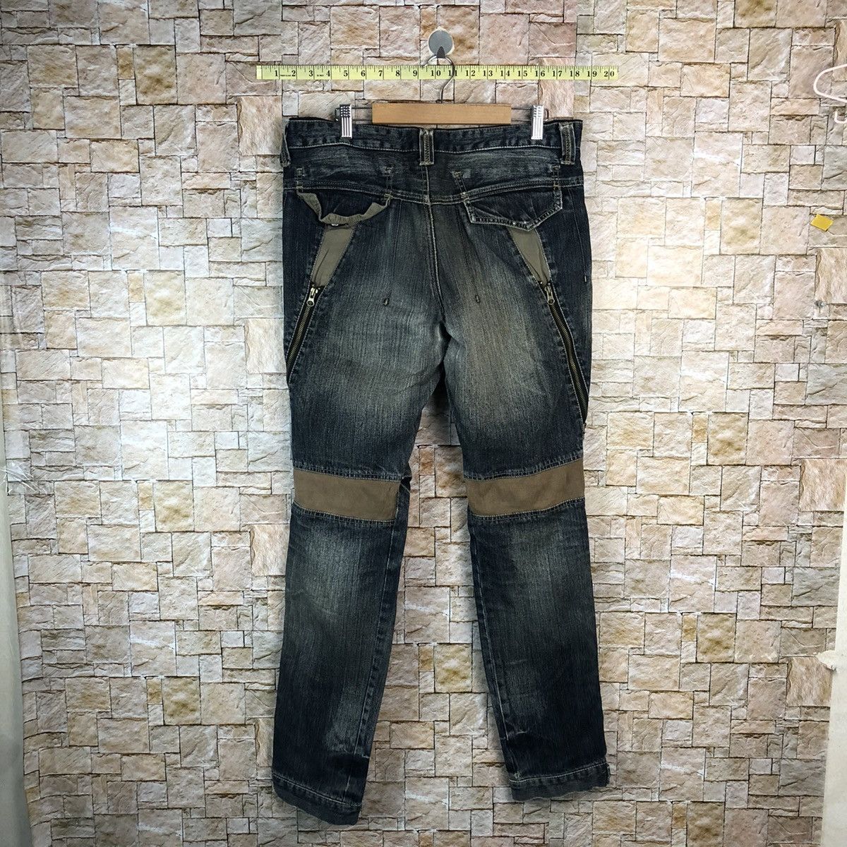 PPFM PPFM Blue Distressed ripped punk Denim Pants #A1040 Size US 33 - 17 Thumbnail