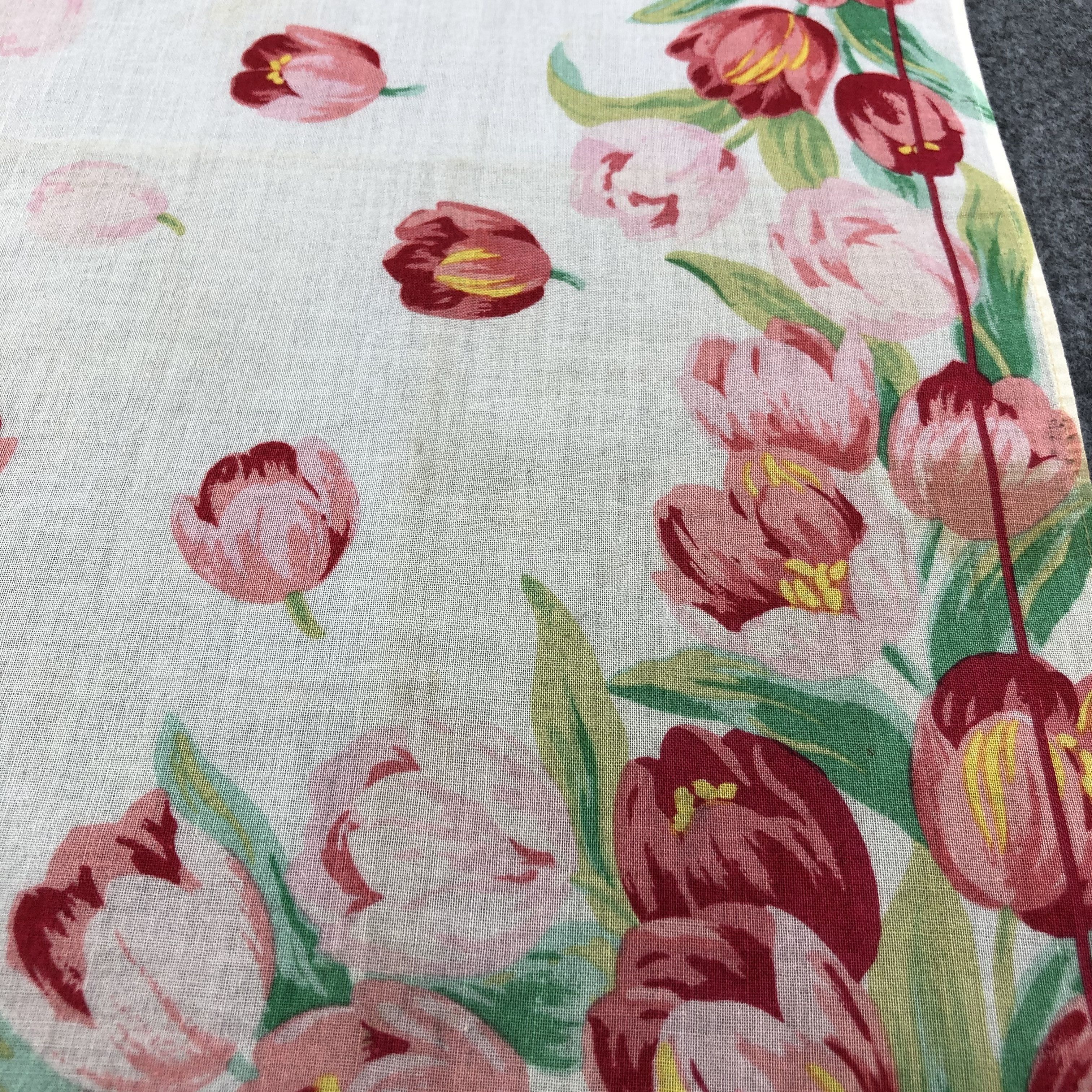 Vintage Yukiko Hanai Tulips Handkerchief Neckerchief Bandana H2257 Size ONE SIZE - 5 Thumbnail