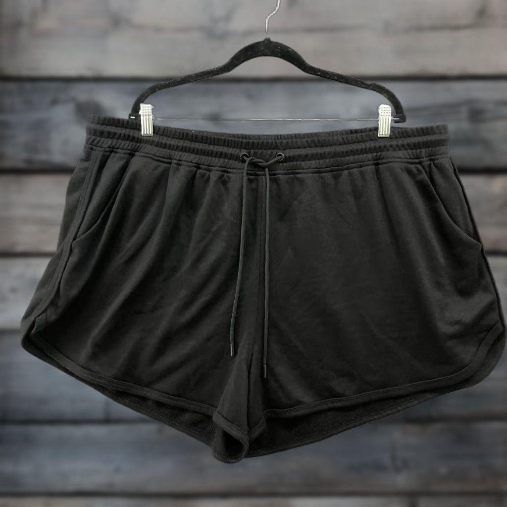 Vintage City Chic CCX Sweat Shorts Womens XXL 24 Black Drawstring Fleece Lounge Size 40" / US 18 - 1 Thumbnail