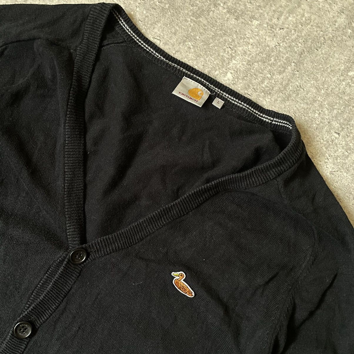 Carhartt × Carhartt Wip × Vintage Vintage Carhartt Duck Logo Black Cardigan Size US L / EU 52-54 / 3 - 3 Thumbnail