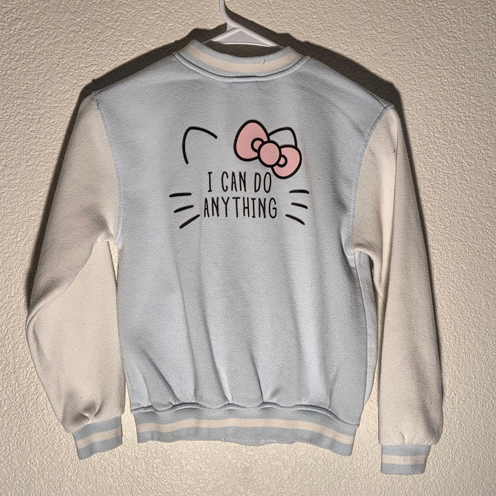 SAYHELLO Hello Kitty Varsity Jacket - Sky Blue - Girls Size 12 Size US 26 / EU 42 - 4 Thumbnail