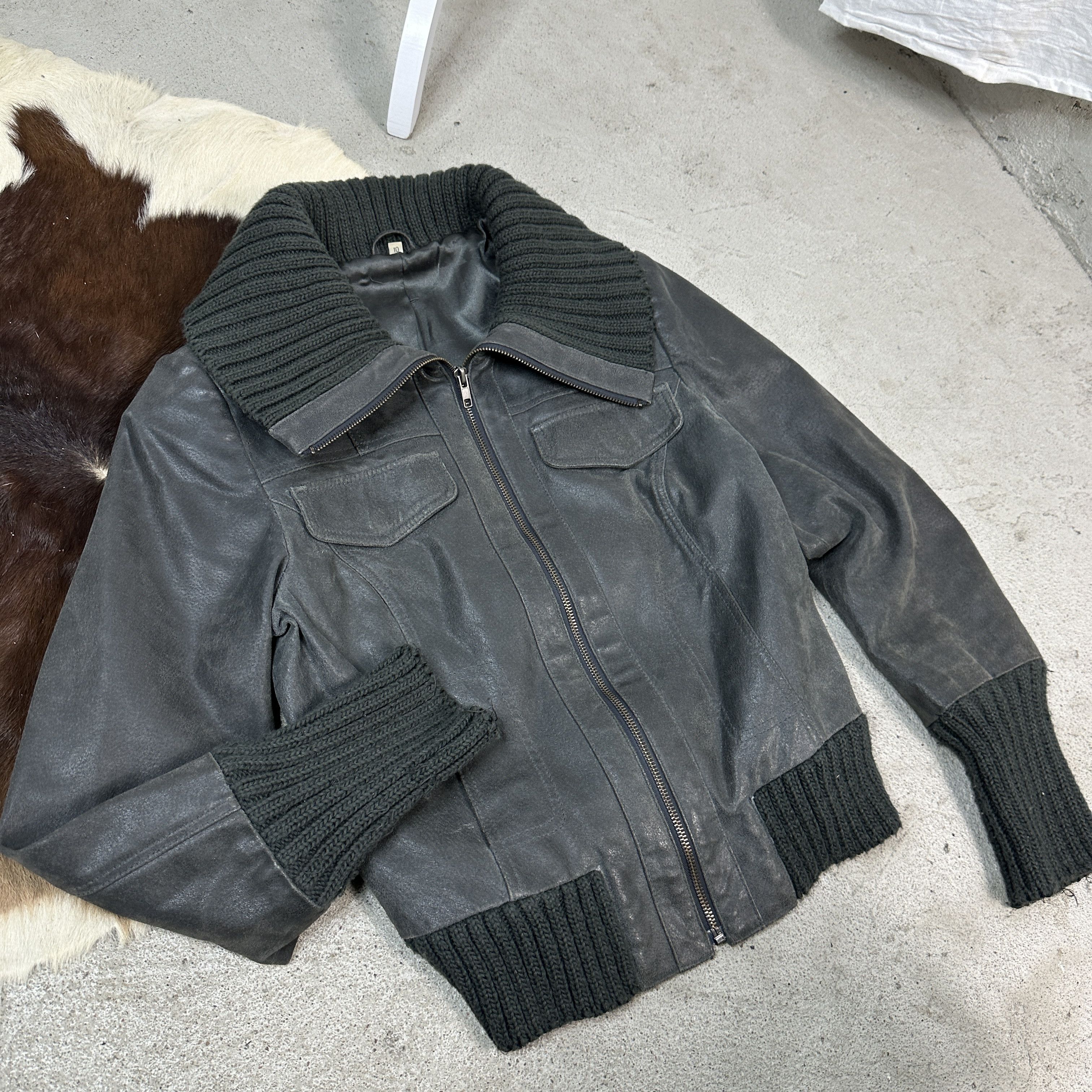 Vintage Vintage Big Collar Leather Jacket Size M / US 6-8 / IT 42-44 - 3 Thumbnail