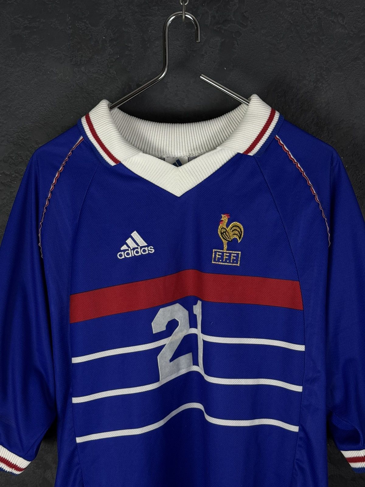 Vintage Rare DUGARRY 21 France Football Shirt 1998/00 Size US XL / EU 56 / 4 - 5 Thumbnail