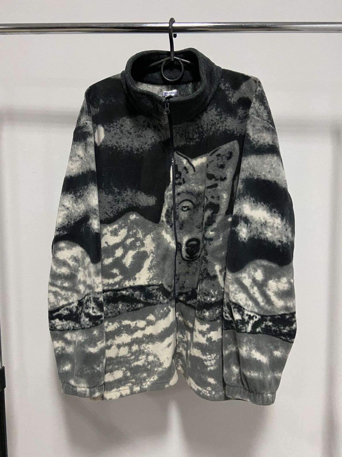 Japanese Brand × Vintage Wolves 🐺 Fleece Jacket Warm Vintage Zip Overprint Size US XL / EU 56 / 4 - 1 Thumbnail