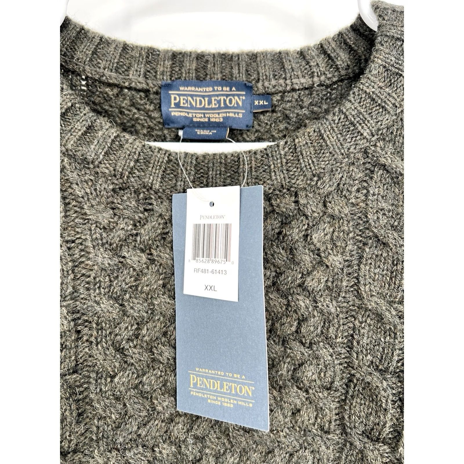 Pendleton Pendleton 100% Wool Fisherman Sweater Knit Crew Neck 2XL Dark Green Mens Pullover Cable Knit Vintage: No Size US XXL / EU 58 / 5 - 2 Thumbnail