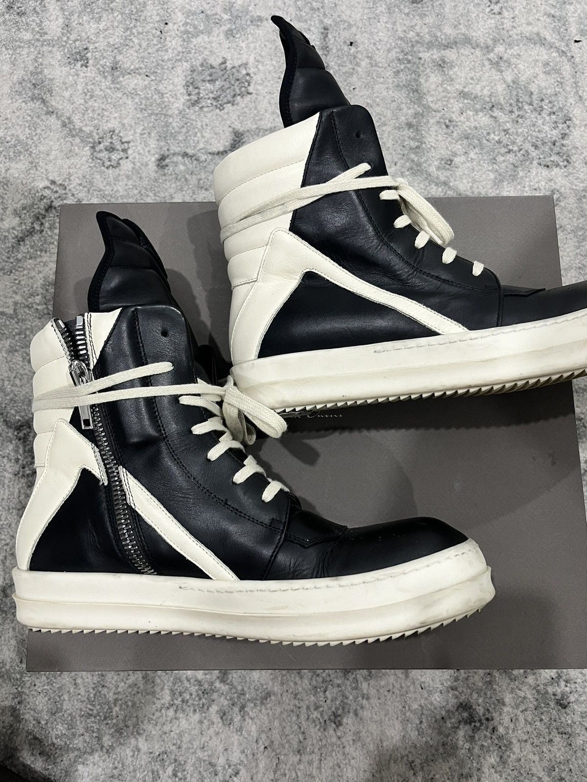 Rick Owens Black Milk Geobasket Size US 8 / EU 41 - 8 Thumbnail