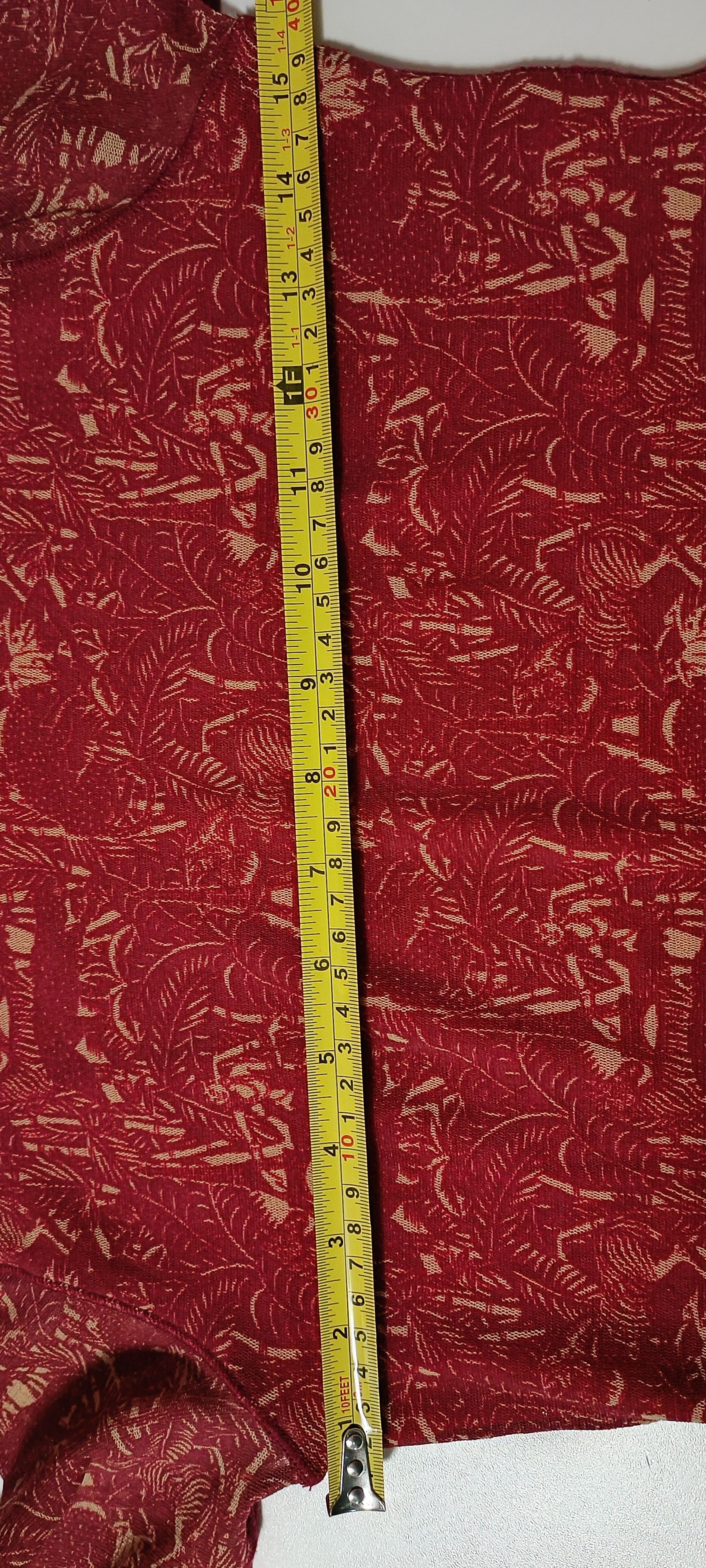 Jean Paul Gaultier Maroon maxi dress with figures in cream tones. Size M / US 6-8 / IT 42-44 - 24 Thumbnail