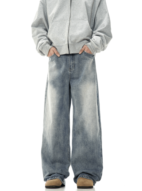 Japanese Brand × Jean American retro washed wide-leg simple loose men's jeans Size US 32 / EU 48 - 1 Thumbnail