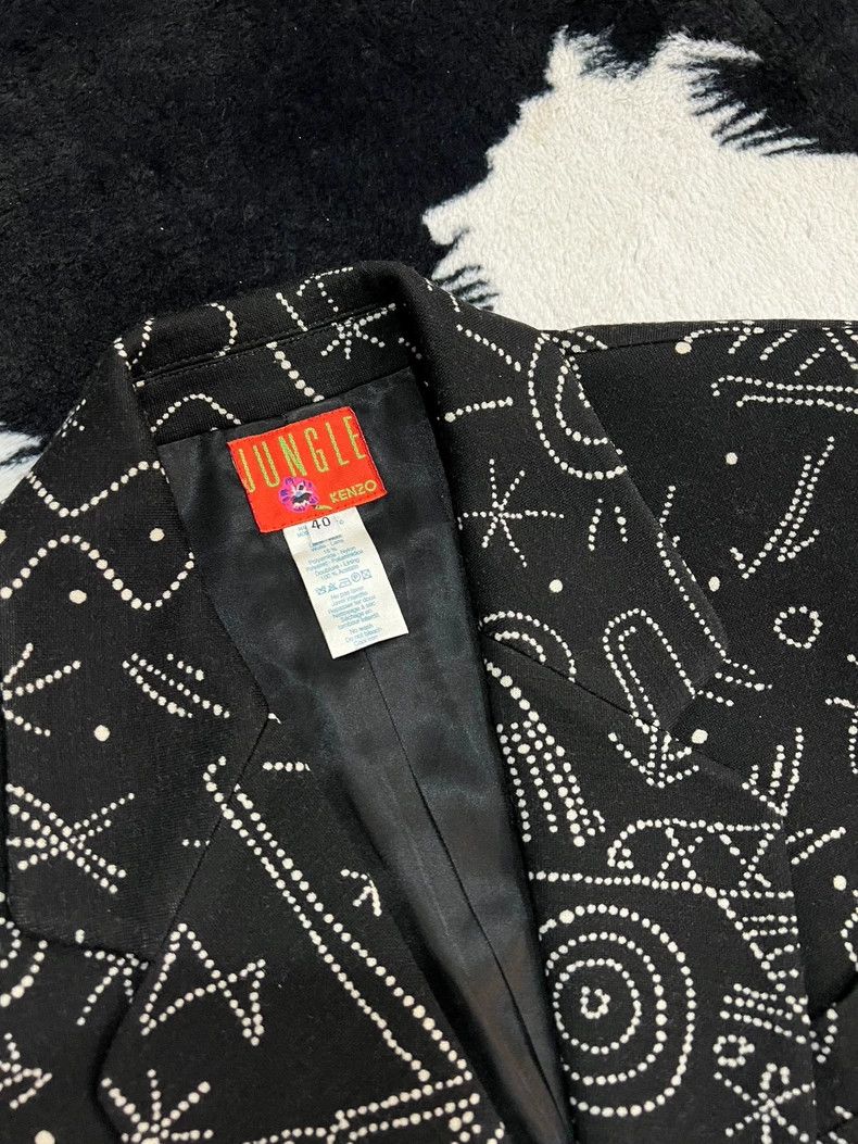 Kenzo KENZO Fun pattern wool mid-length suit jacket Size XS / US 0-2 / IT 36-38 - 8 Thumbnail