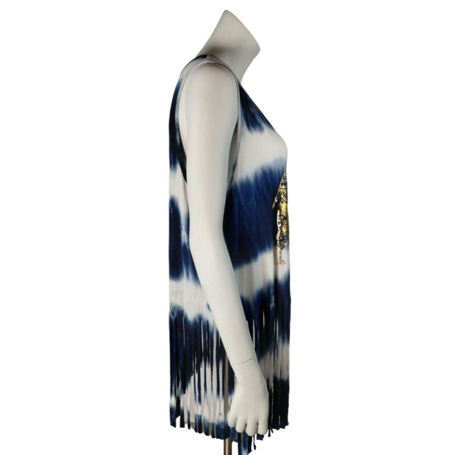 Other Gemstone Womens 1X Blue Gold Elephant Graphic Lightweight Fr Size XL / US 12-14 / IT 48-50 - 5 Thumbnail