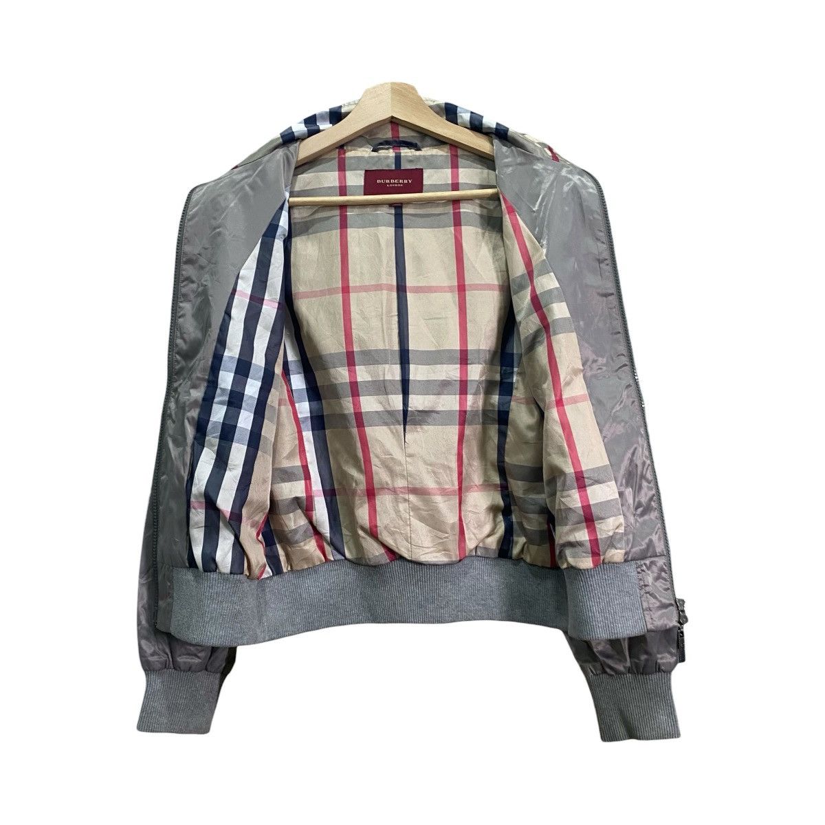 Burberry Archive Burberry MetallicGrey Equestrian Knight BomberJacket Size L / US 10 / IT 46 - 3 Thumbnail