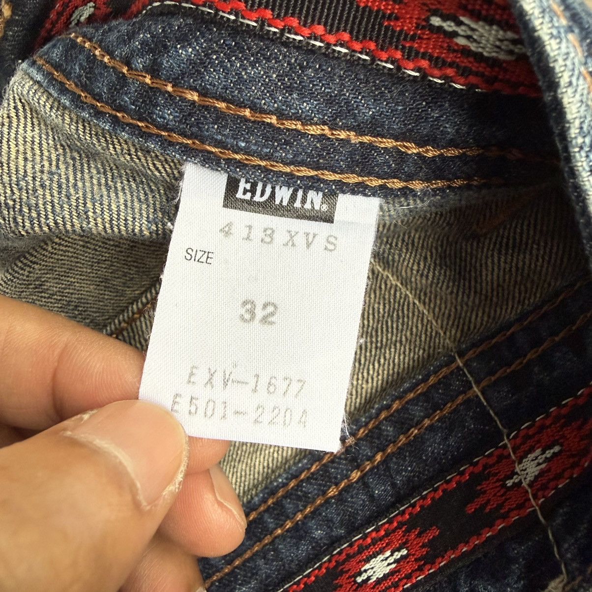 Edwin W34x33.5 Vintage Edwin Bush Pants Faded Ripped Denim Jean Size US 34 / EU 50 - 13 Thumbnail