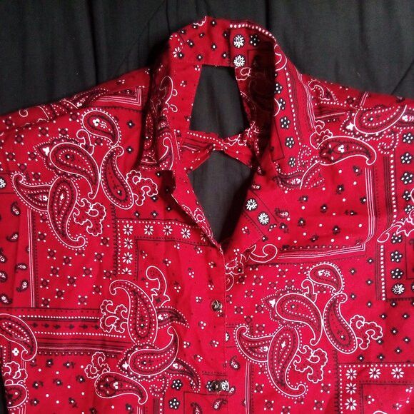 Other Vintage Circle T Bandana Paisley Western Shirt Sleeveless Size S / US 4 / IT 40 - 1 Thumbnail