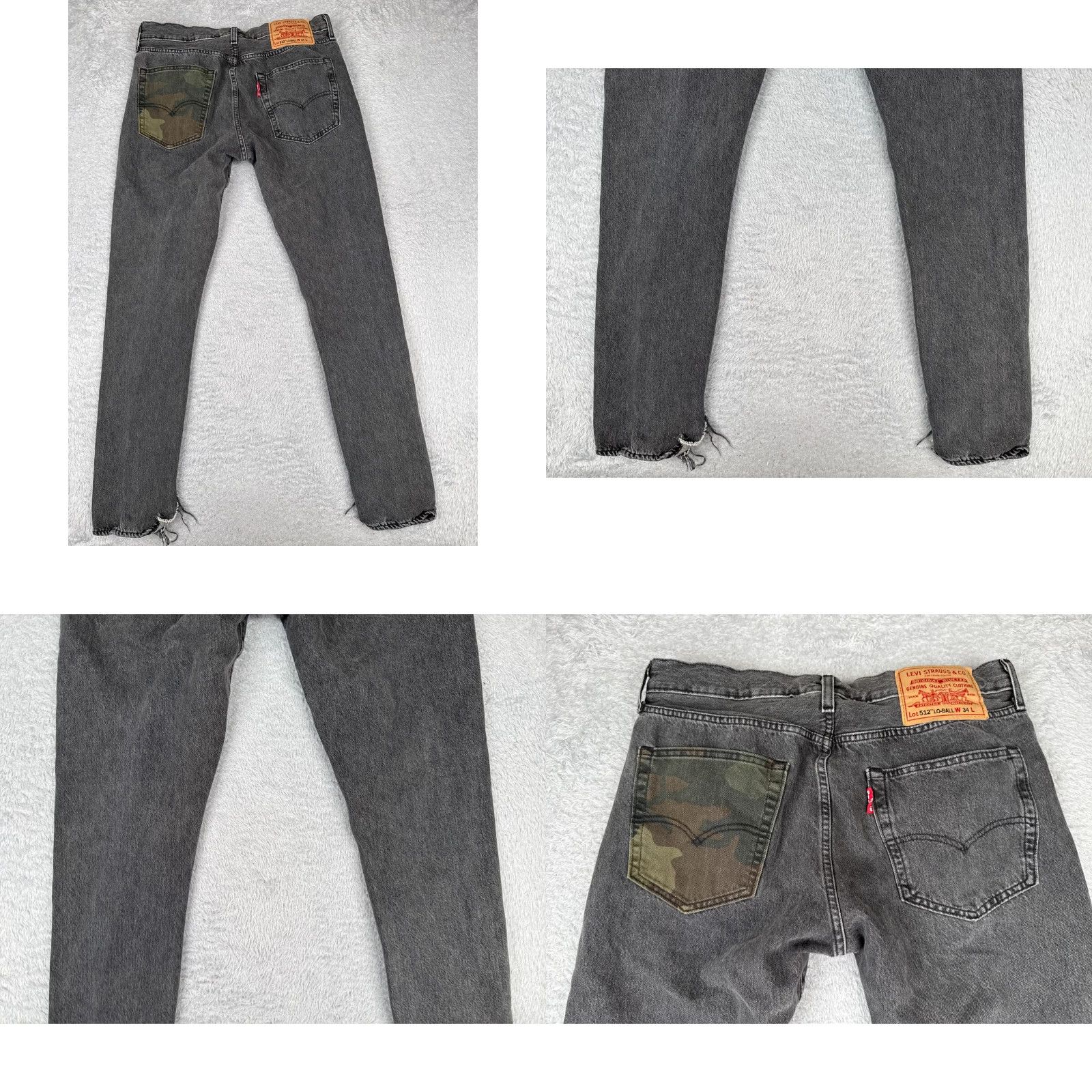 Levi's Levi's Jeans Men 34 Black Distressed 5-Pocket Straight Den­im Regular 32x32 Vintage No 512 Retro Jeans Size US 34 / EU 50 - 10 Thumbnail