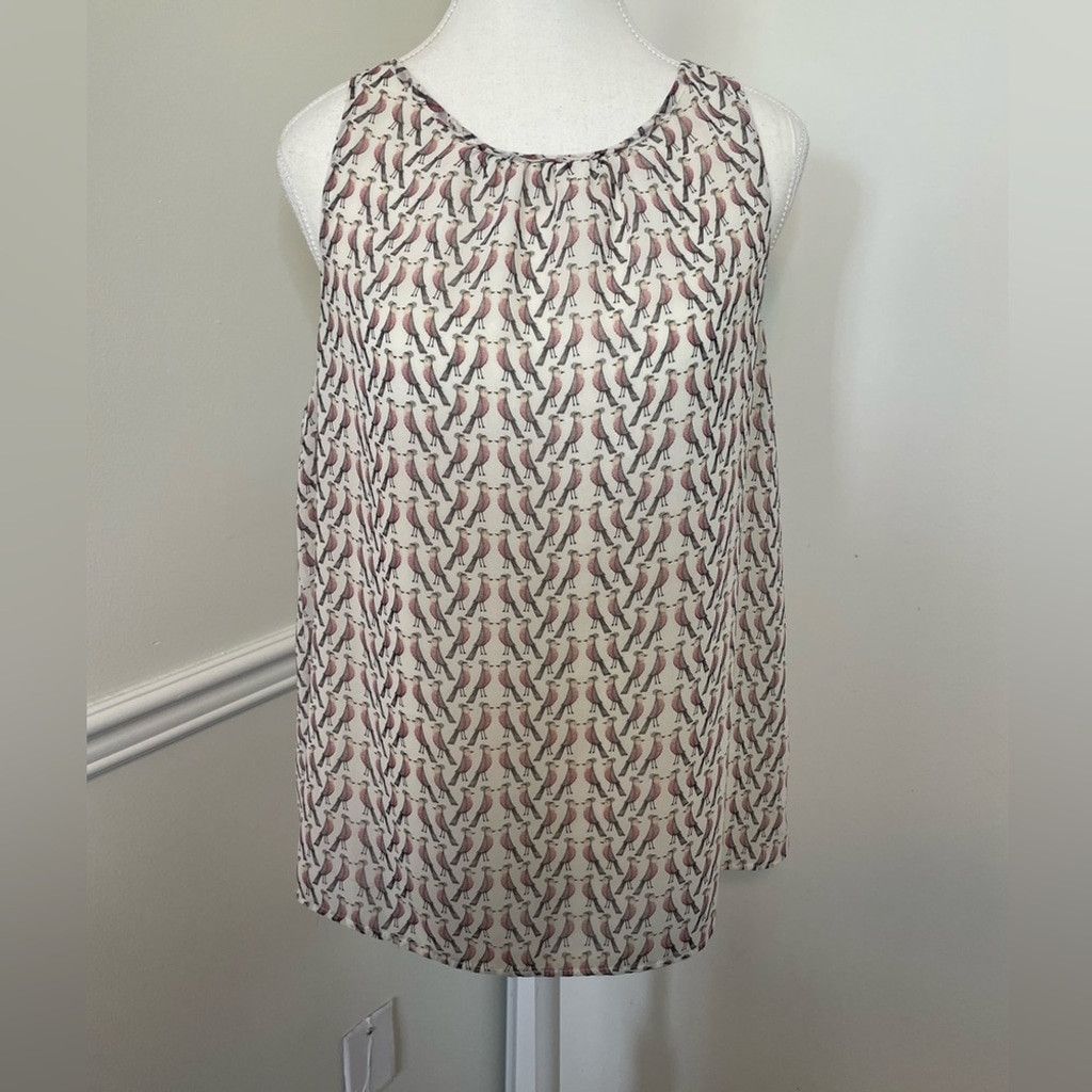 Zara Zara Bird Print Chiffon Blouse L Size L / US 10 / IT 46 - 2 Thumbnail
